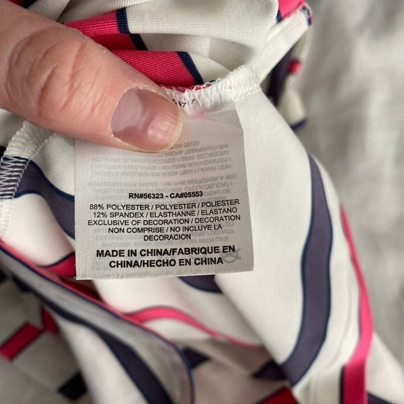 Nike Pink Blue White Striped Tour Performance Short Sleeve Golf Polo Size Large - Picture 5 of 6